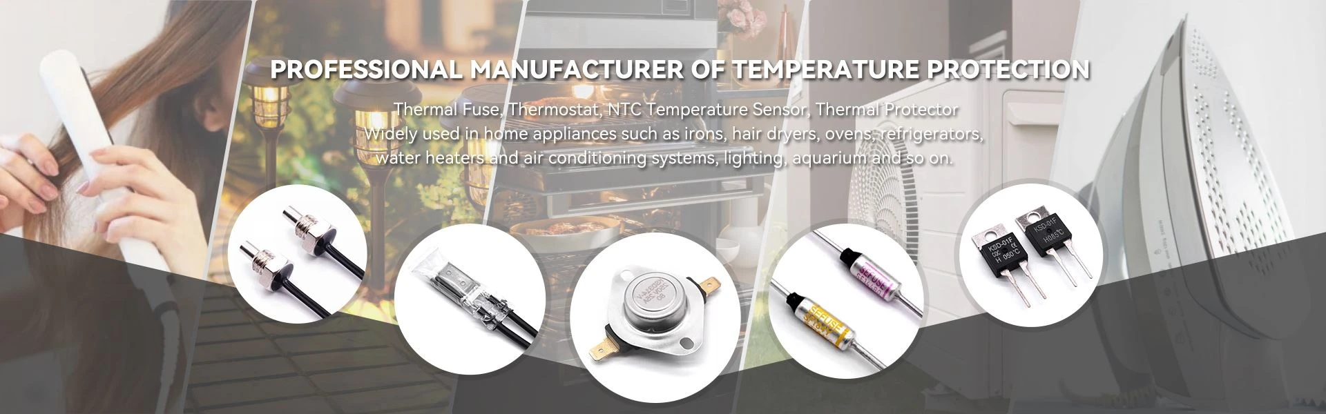 Thermal fuse Thermostat Temperature sensor NTC sensor
